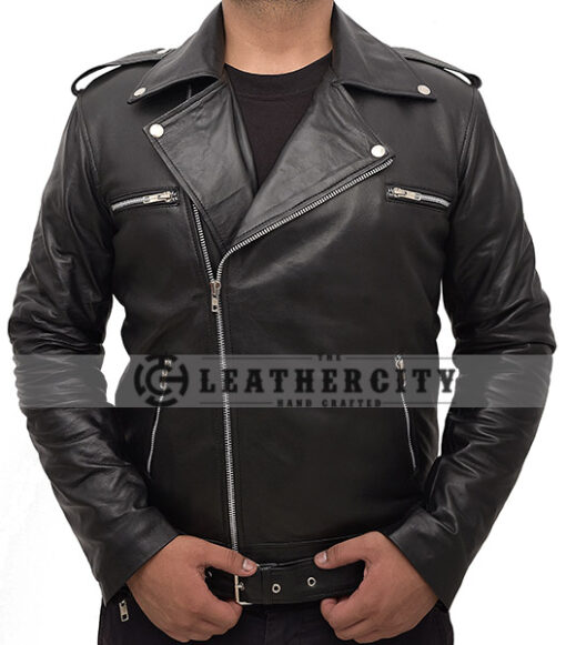 The Walking Dead Negan Leather Jacket | TWD Real Leather Biker Jacket - TLC