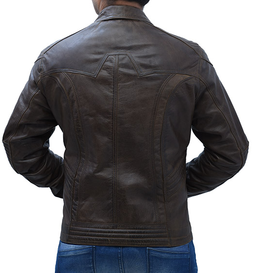 Men's Immunity Brown Slim Fit Leather Jacket