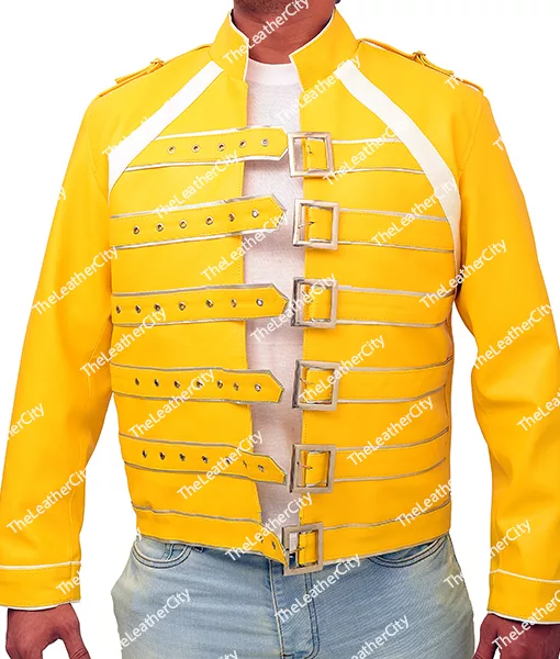 Freddie Mercury Yellow Jacket  Freddie Mercury Yellow Leather Jacket