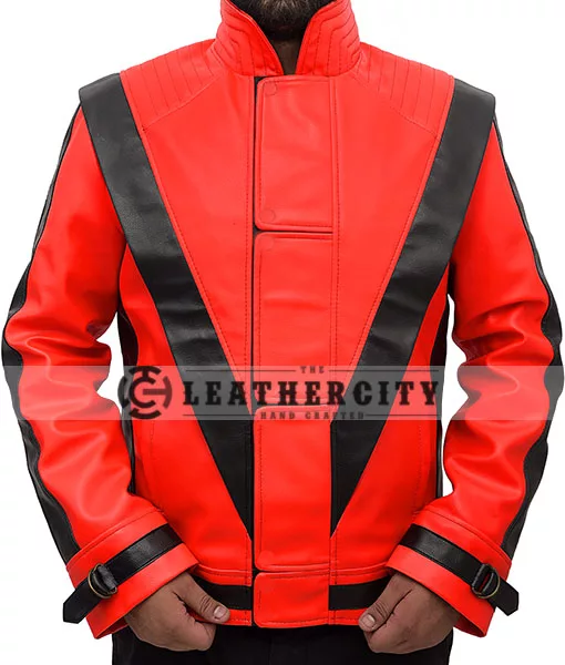 Michael Jackson Thriller Style Jacket in Red PU Leather