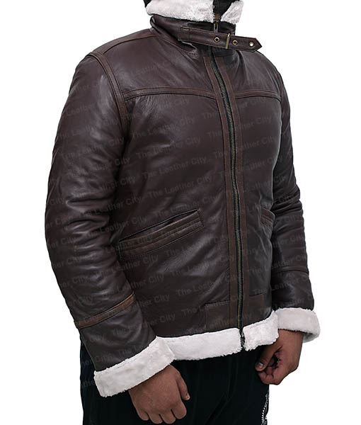 Resident Evil 4 Leon Kennedy Shearling Real Leather Jacket | B3 Bomber ...