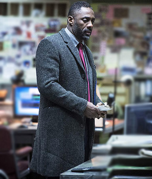 Luther TV Series John Luther (Idris Elba) Grey Wool Trench ...