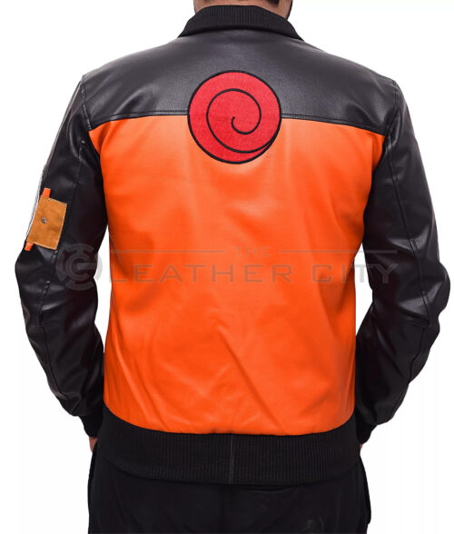 Naruto Shippuden Uzumaki Orange Leather Jacket