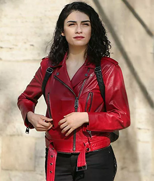 The Protector (Hakan: Muhafiz) Erman Red Jacket Zeynep Leather