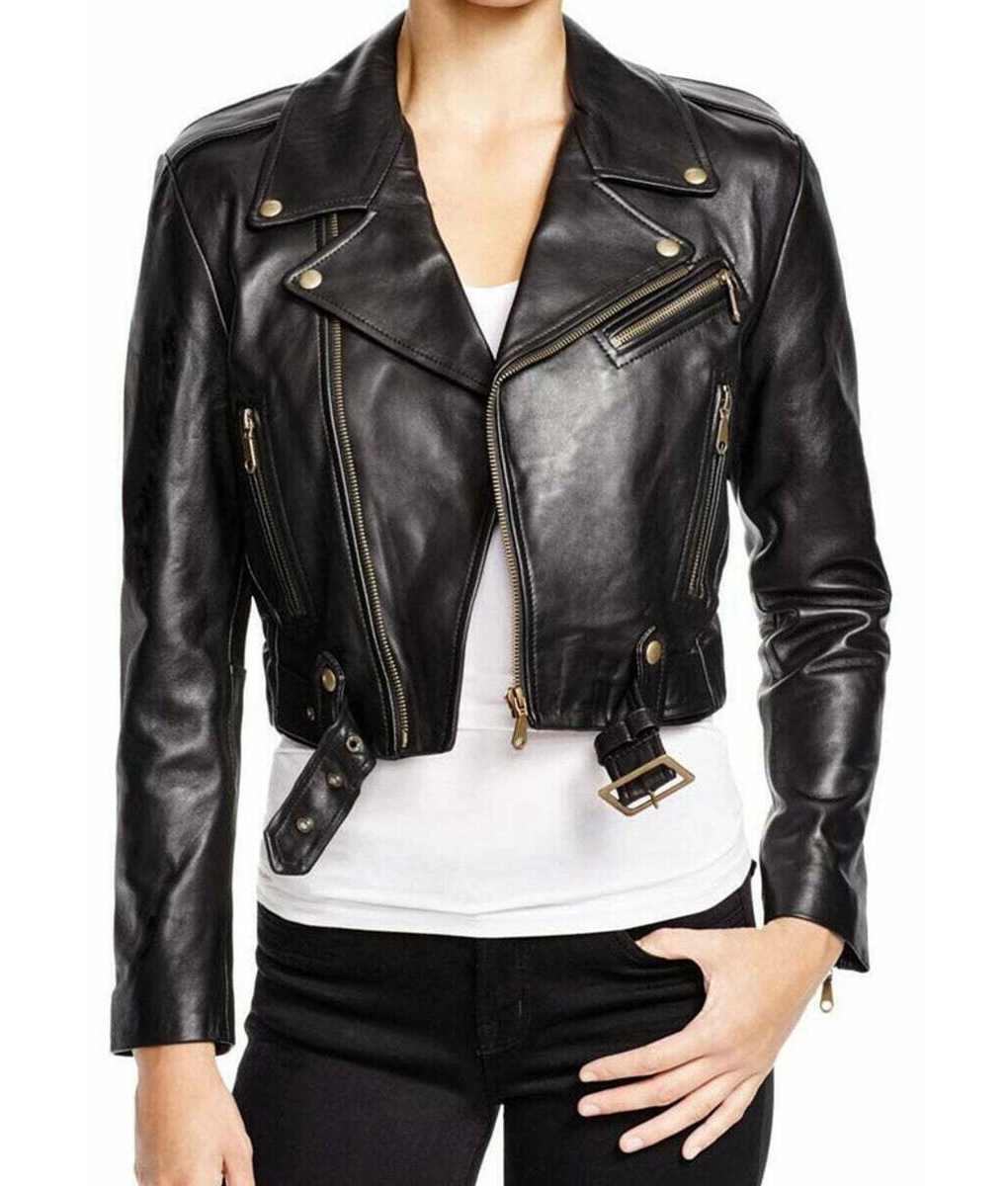 WWE Becky Lynch Biker Black Leather Jacket | TLC
