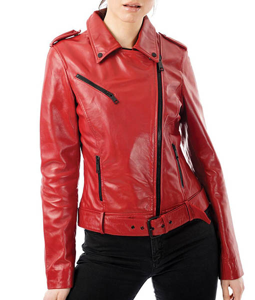 Resident Evil Infinite Darkness Claire Redfield Red Leather Jacket | TLC