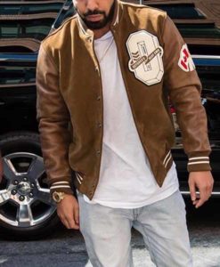 Drake Brown Varsity Leather Jacket | TLC