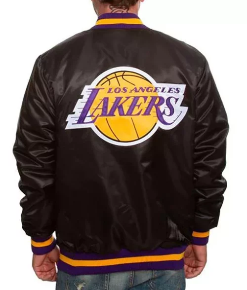 Los Angeles Lakers Full Leather Jacket - Black/Black