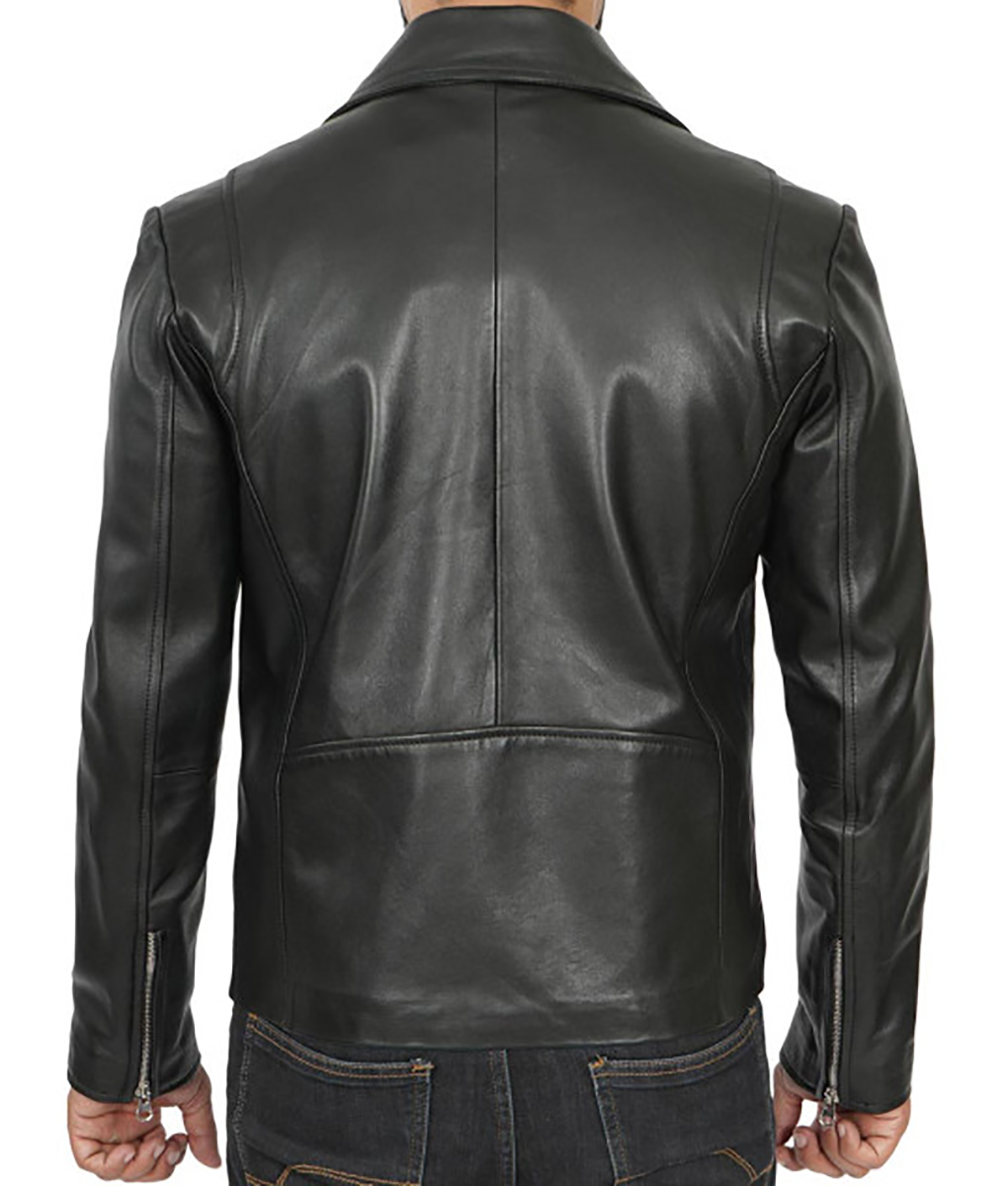 Men's Black Asymmetrical Jacket
