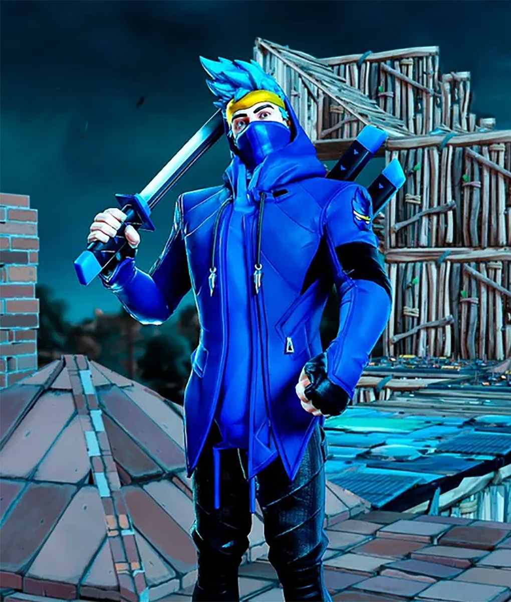 Ninja Fortnite Blue Costume Jacket